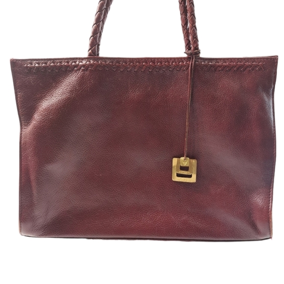 Vintage Hidesign Genuine Leather Women's Burgundy Shoulder Bag - Picture 3 of 16